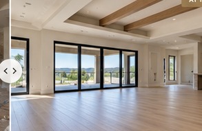 Illustrative empty luxury home interior after construction cleaning